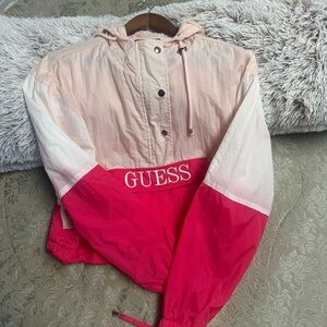 Guess Pink and Cream Bomber Jacket
